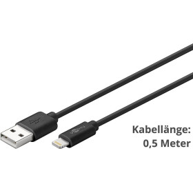 Goobay Daten- / Ladekabel, Lightning auf USB für APPLE iPhone 7, BLACK, 0,5m