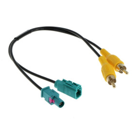 Antennenadapter 2 x RCA (M) - 1 x FAKRA (M) + 1 x FAKRA (F)