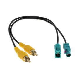 Antennenadapter 2 x RCA (M) - 1 x FAKRA (M) + 1 x FAKRA (F)