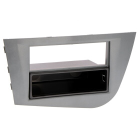 Radioblende SEAT Leon (1P) 2005-12 2DIN mit Fach grau