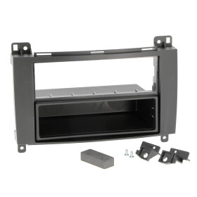 Radioblende MERCEDES A(W169),B(W245),Sprinter,Vito,Viano,VW Crafter 2DIN+Fach sw
