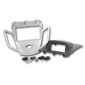 Radioblende FORD Fiesta ab 2008 2DIN silber Display grau