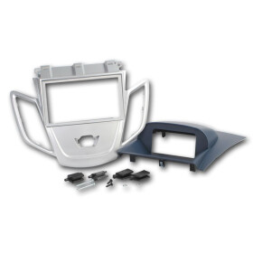 Radioblende FORD Fiesta ab 2008 2DIN silber Display blau