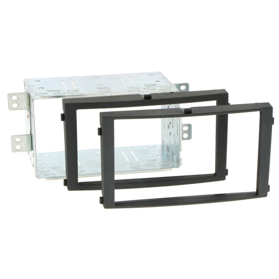 Radioblende SSANGYONG Rexton II ab 2006-13 2DIN schwarz matt metal Installer Kit