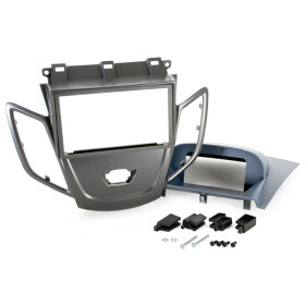 Radioblende FORD Fiesta ab 2008 2DIN graumetal Display blau