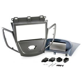 Radioblende FORD Fiesta ab 2008 2DIN graumetal Display blau