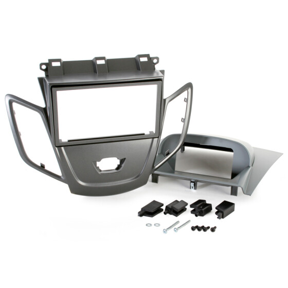 Radioblende FORD Fiesta ab 2008 2DIN graumetal Display grau