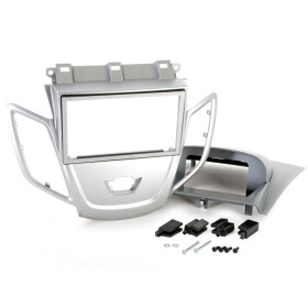 Radioblende FORD Fiesta ab 2008 2DIN silber matt Display grau