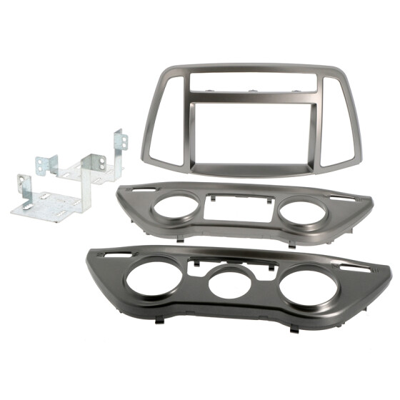 Radioblenden MultiKit HYUNDAI i20 ab 2012 2DIN silber Klima man+auto