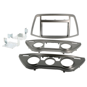 Radioblenden MultiKit HYUNDAI i20 ab 2012 2DIN silber Klima man+auto