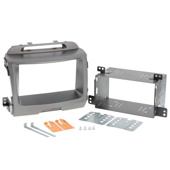 Radioblende KIA Sportage (SL) ab 2010 2DIN alpingrau metallic Installer Kit