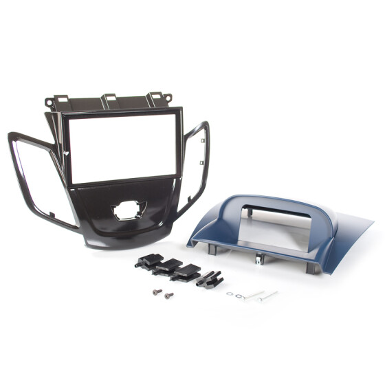 Radioblende FORD Fiesta ab 2008 2DIN piano black Display blau