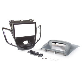 Radioblende FORD Fiesta ab 2008 2DIN piano black Display grau