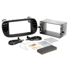 Radioblenden KIT FIAT 500 matt schwarz SOFT TOUCH