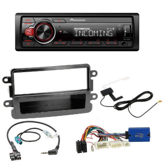 Pioneer MVH-330DAB-Einbausatz Dacia Dokker Duster Lodgy Sandero ab 2012 mit LFB