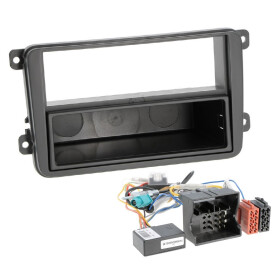 Autoradio- Einbausatz 1DIN SEAT, SKODA, VW incl. CAN-BUS Interface