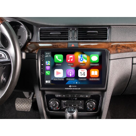 Android Autoradio für Skoda Superb 2009-2016 mit 4 x 100W Class-D Verstärker, 10,1 Zoll Display (hochauflösend), Inkl. Head-up-Display, Apple CarPlay und Android Auto