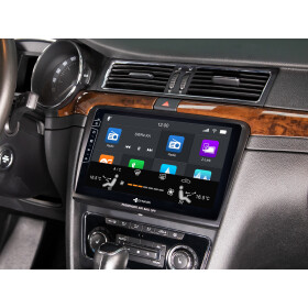 Android Autoradio für Skoda Superb 2009-2016 mit 4 x 100W Class-D Verstärker, 10,1 Zoll Display (hochauflösend), Inkl. Head-up-Display, Apple CarPlay und Android Auto