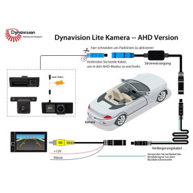 Kennzeichenleuchten-Kamera, Rückfahrfunktion 170° mit einschaltbaren Linien, weißes Licht. Für fast alle Seat, Skoda, Porsche und VW Modelle