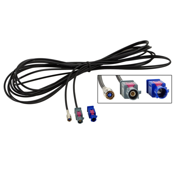 Antennenkabel Verlängerung Fakra C/G(m) > SMB(f) 500cm