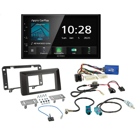 Autoradio- Einbausatz 2-DIN Dacia Duster (SR) 09/2021 - 2022 mit Kenwood DMX5020DABS