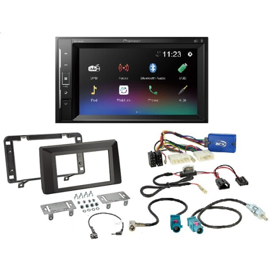Autoradio- Einbausatz 2-DIN Dacia Duster (SR) 09/2021 - 2022 mit Pioneer DMH-A240DAB