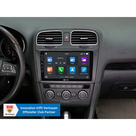 Dynavin 9-Zoll Android Autoradio für VW Golf 6 mit Wireless Apple CarPlay & Android Auto, Blitzer.de PRO Integration, 4x100W Class-D Verstärker und Head-up-Display