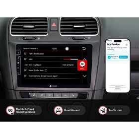 Dynavin 9-Zoll Android Autoradio für VW Golf 6 mit Wireless Apple CarPlay & Android Auto, Blitzer.de PRO Integration, 4x100W Class-D Verstärker und Head-up-Display