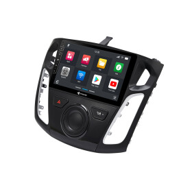 Android Autoradio für Ford Focus mit 4 x 100W Class-D Verstärker, 9 Zoll Display (hochauflösend), Inkl. Head-up-Display, Apple CarPlay und Android Auto