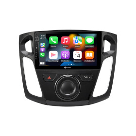 Android Autoradio für Ford Focus mit 4 x 100W Class-D Verstärker, 9 Zoll Display (hochauflösend), Inkl. Head-up-Display, Apple CarPlay und Android Auto