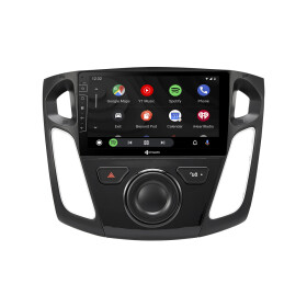 Android Autoradio für Ford Focus mit 4 x 100W Class-D Verstärker, 9 Zoll Display (hochauflösend), Inkl. Head-up-Display, Apple CarPlay und Android Auto