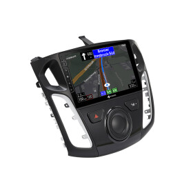 Android Autoradio für Ford Focus mit 4 x 100W Class-D Verstärker, 9 Zoll Display (hochauflösend), Inkl. Head-up-Display, Apple CarPlay und Android Auto