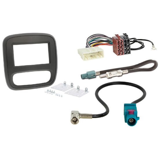 Radioeinbausatz für 2DIN Autoradio Renault Trafic Bj. 2014 - 2021schwarz