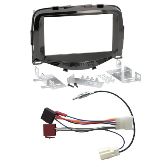Autoradio- Einbausatz 2DIN passend für Toyota Aygo (AB1) 2014 -2022/ Citroen C1/ Peugeot 108 ohne Lenkradfernbedienung