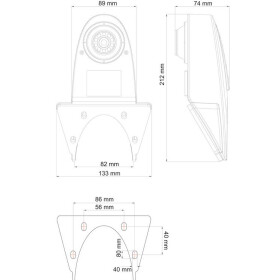 AMPIRE Kamera (AHD), 95°, 35.5mm, universal, schwarz