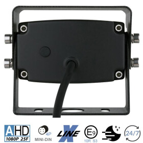 AMPIRE Kamera (AHD), schwarz, 125°, IP69K, Heckeinbau, 10m Kabel
