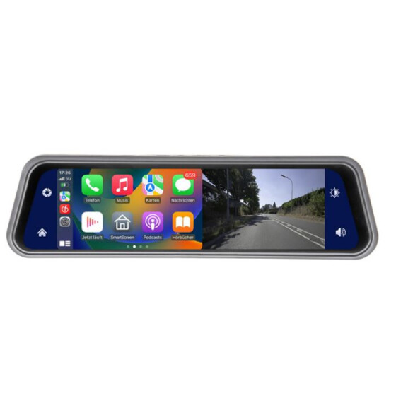 AMPIRE Smartphone-Spiegelmonitor 22.9cm (9") mit AHD Dual-Dashcam & RFK-Funktion
