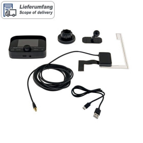 AMPIRE DAB+ Receiver mit BT-Freisprecheinrichtung inklusive DAB+ Antenne