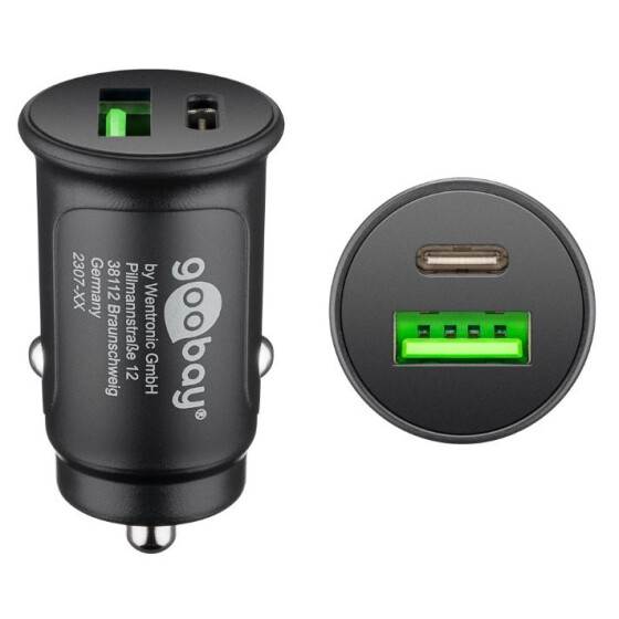 GOOBAY USB-A/C Ladeadapter Duo 12/24V, 30 Watt