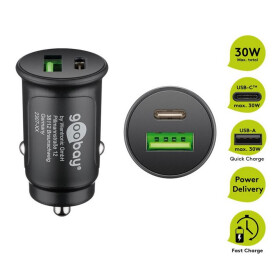 GOOBAY USB-A/C Ladeadapter Duo 12/24V, 30 Watt