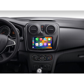 Android Autoradio für Dacia Sandero / Duster / Renault Captur mit 4 x 100W Class-D Verstärker, 8 Zoll Display (hochauflösend), Inkl. Head-up-Display, Apple CarPlay und Android Auto