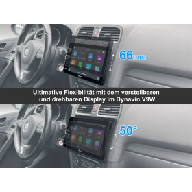 9-Zoll Android Autoradio für VW Caddy, Golf 5 Plus, Golf 6 mit Wireless Apple CarPlay & Android Auto, Blitzer.de PRO Integration, 4x100W Class-D Verstärker und Head-up-Display
