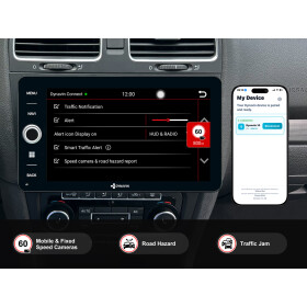 9-Zoll Android Autoradio für VW Caddy, Golf 5 Plus, Golf 6 mit Wireless Apple CarPlay & Android Auto, Blitzer.de PRO Integration, 4x100W Class-D Verstärker und Head-up-Display