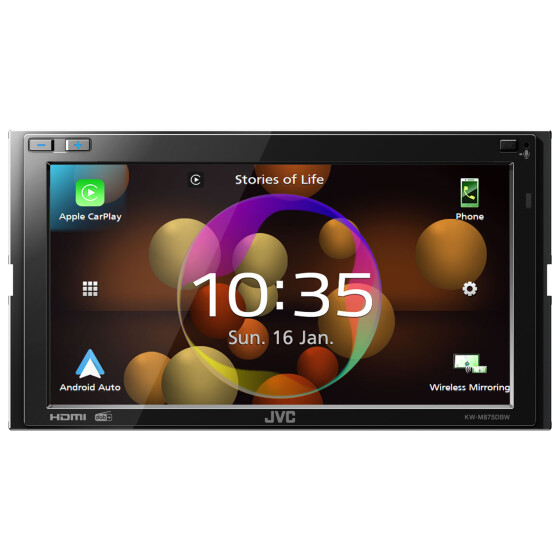 JVC KW-M875DBW - Doppel-DIN MP3-Autoradio mit Touchscreen / DAB / Bluetooth / USB / CarPlay