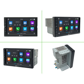 Dynavin 7-Zoll Universal Doppel Din Android Autoradio mit Wireless Apple CarPlay & Android Auto, Blitzer.de PRO Integration, 4x100W Class-D Verstärker und Head-up-Display