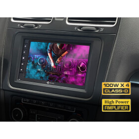 Dynavin 7-Zoll Universal Doppel Din Android Autoradio mit Wireless Apple CarPlay & Android Auto, Blitzer.de PRO Integration, 4x100W Class-D Verstärker und Head-up-Display