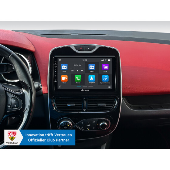 Dynavin 9-Zoll (22,86cm) Android Autoradio für Renault Clio IV mit Wireless Apple CarPlay & Android Auto, Blitzer.de PRO Integration, 4x100W Class-D Verstärker und Head-up-Display