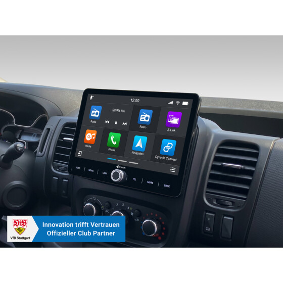 Dynavin 10,1-Zoll Android Autoradio für Renault Trafic III mit Wireless Apple CarPlay & Android Auto, Blitzer.de PRO Integration, 4x100W Class-D Verstärker und Head-up-Display