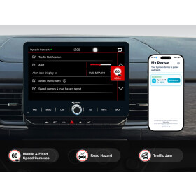 Dynavin 10,1-Zoll Android Autoradio für Renault Trafic / Renault Kangoo mit Wireless Apple CarPlay & Android Auto, Blitzer.de PRO Integration, 4x100W Class-D Verstärker und Head-up-Display