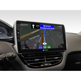 10,1-Zoll Android Autoradio für Peugeot 208 / 2008 mit Wireless Apple CarPlay & Android Auto, Blitzer.de PRO Integration, 4x100W Class-D Verstärker und Head-up-Display